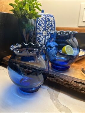 COPY - Blue Glass Vase Set